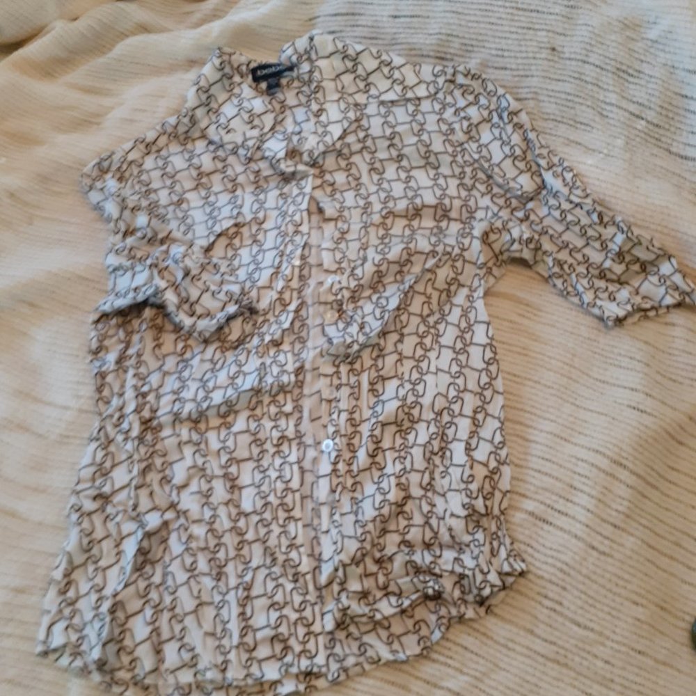 Vintage Bebe chain link shirt with wrap tie